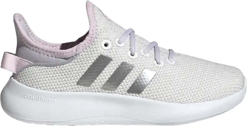  Adidas Cloudfoam Pure Big Kid &#039;White Silver Dawn&#039;