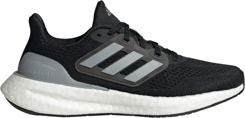  Adidas Wmns PureBoost 23 Wide &#039;Black Silver Metallic&#039;