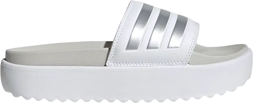  Adidas Wmns Adilette Platform Slide &#039;White Zero Metallic&#039;