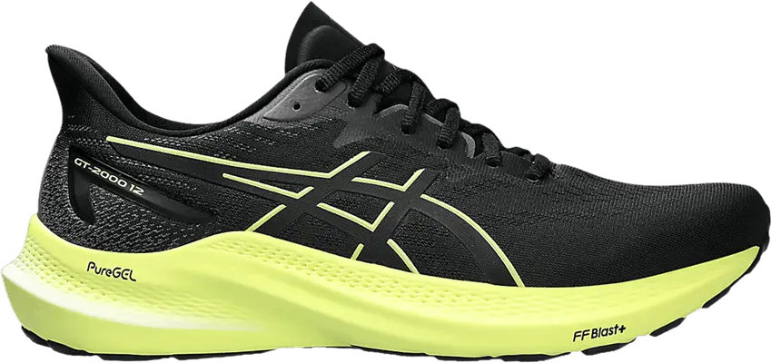  Asics GT 2000 12 Wide &#039;Black Glow Yellow&#039;