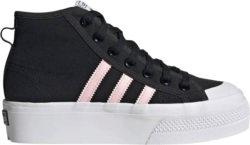  Adidas Nizza Platform Mid J &#039;Black Clear Pink&#039;
