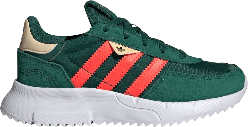  Adidas Retropy F2 Little Kid &#039;Collegiate Green Solar Red&#039;