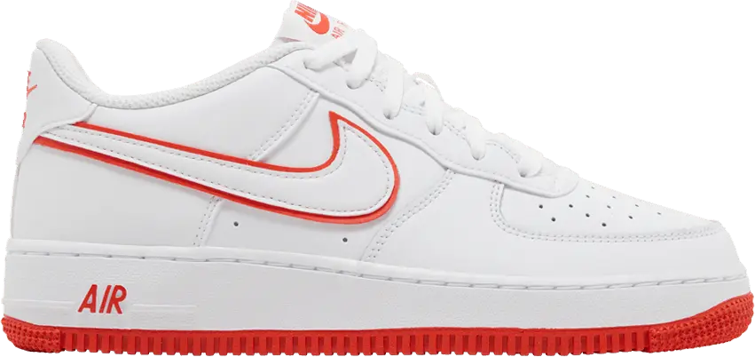  Nike Air Force 1 Low White Picante Red (GS)