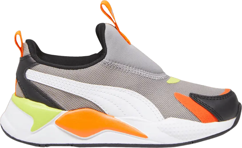  Puma RS-X3 Slip-On Little Kid &#039;Concrete Grey Rickie Orange&#039;