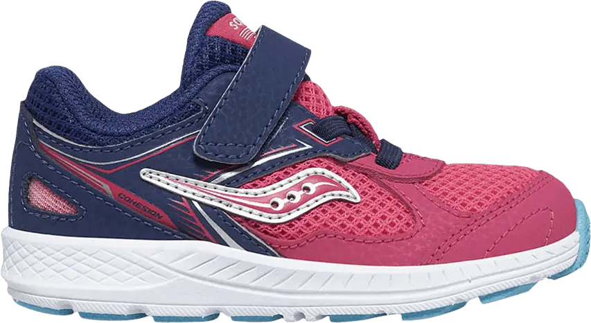  Saucony Cohesion 14 A/C Little Kid &#039;Pink Navy&#039;