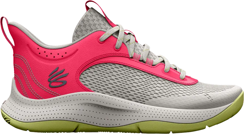  Under Armour Curry 3Z6 GS &#039;Grey Mist Pink Shock&#039;