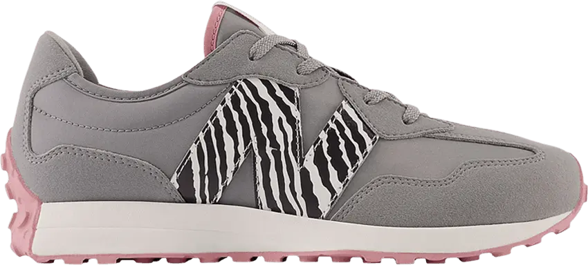  New Balance 327 Big Kid Wide &#039;Zebra - Shadow Grey&#039;