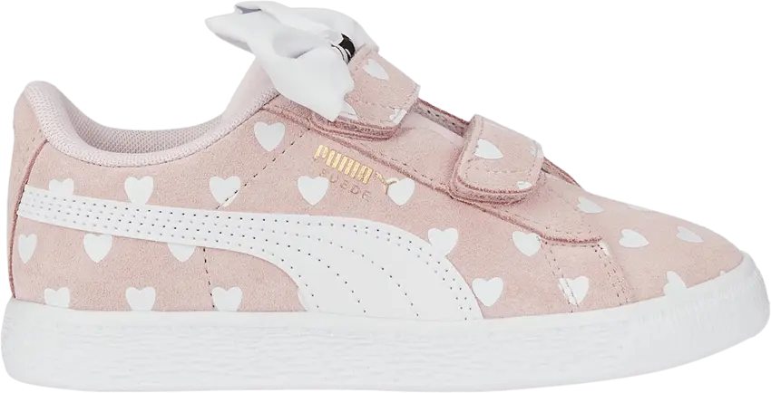  Puma Suede Classic Re-Bow Little Kid &#039;Hearts - Island Pink&#039;