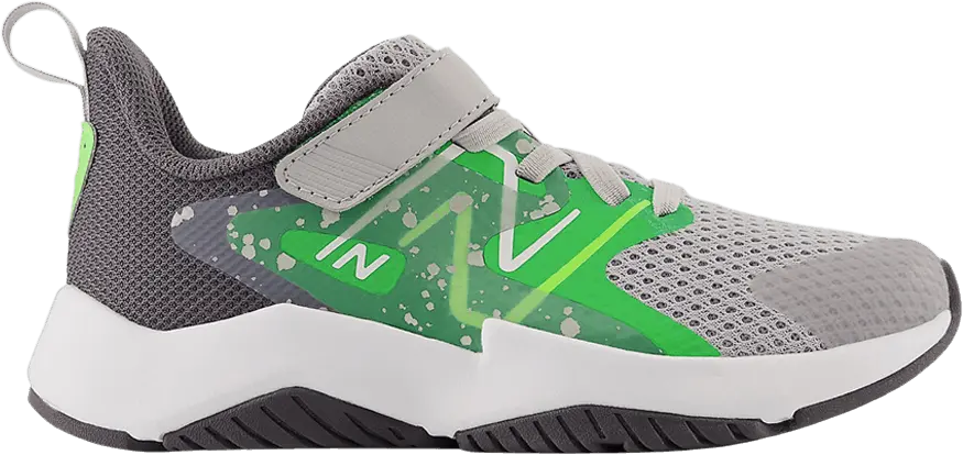  New Balance Rave Run v2 Bungee Lace Top Strap Big Kid Wide &#039;Raincloud Pixel Green&#039;