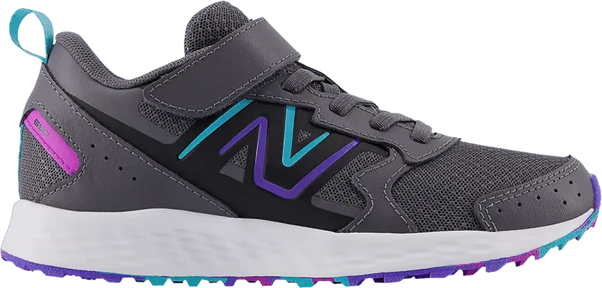  New Balance Fresh Foam 650 Bungee Lace Top Strap Big Kid Wide &#039;Magnet Electric Indigo&#039;