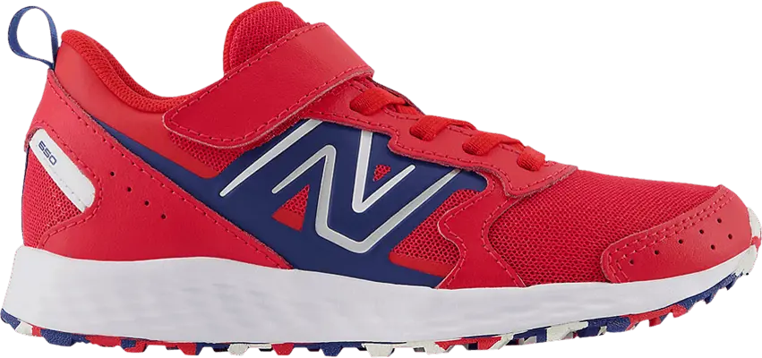  New Balance Fresh Foam 650 Bungee Lace Top Strap Big Kid Wide &#039;Team Red Night Sky&#039;