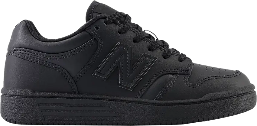  New Balance 480 Little Kid Wide &#039;Triple Black&#039;