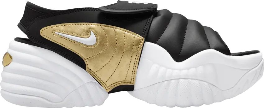  Nike Wmns Adjust Force Sandal &#039;Black White Metallic Gold&#039;