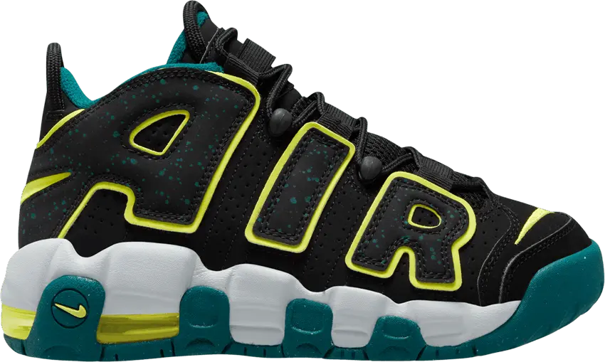  Nike Air More Uptempo Low Black Geode Teal (GS)