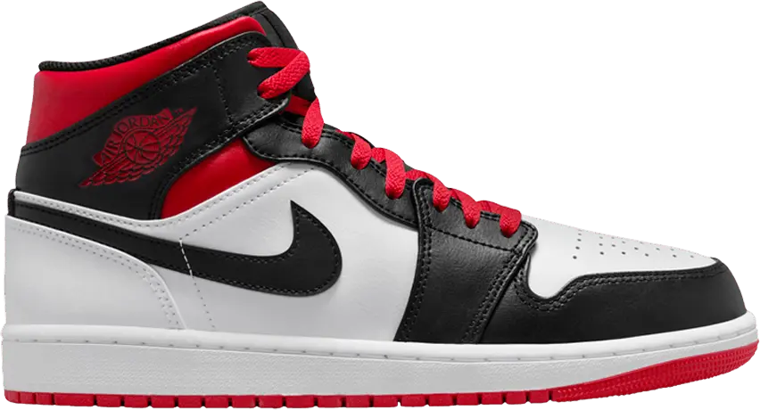  Jordan 1 Mid Gym Red Black Toe