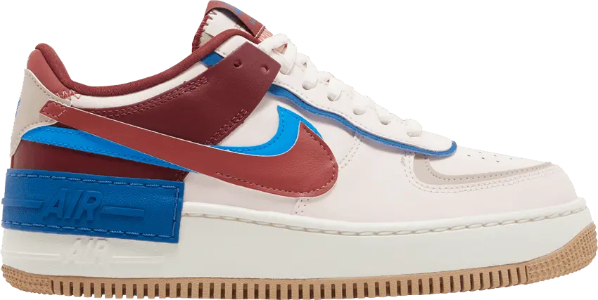  Nike Air Force 1 Low Shadow Light Soft Pink Team Red Blue (Women&#039;s)