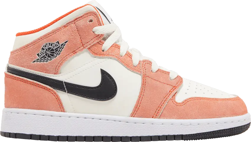  Jordan 1 Mid SE Orange Suede (GS)