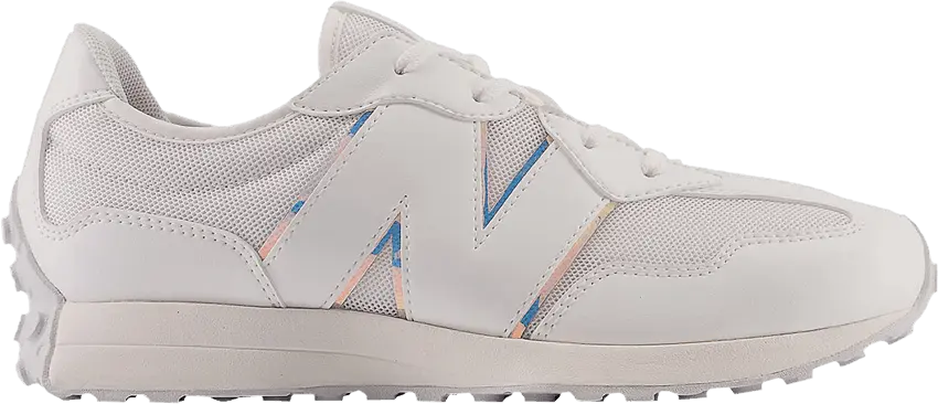  New Balance 327 Big Kid Wide &#039;White Grey Iridescent&#039;