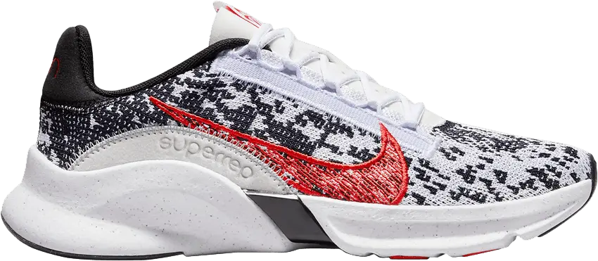  Nike Wmns SuperRep Go 3 Flyknit Next Nature &#039;White Picante Red&#039;