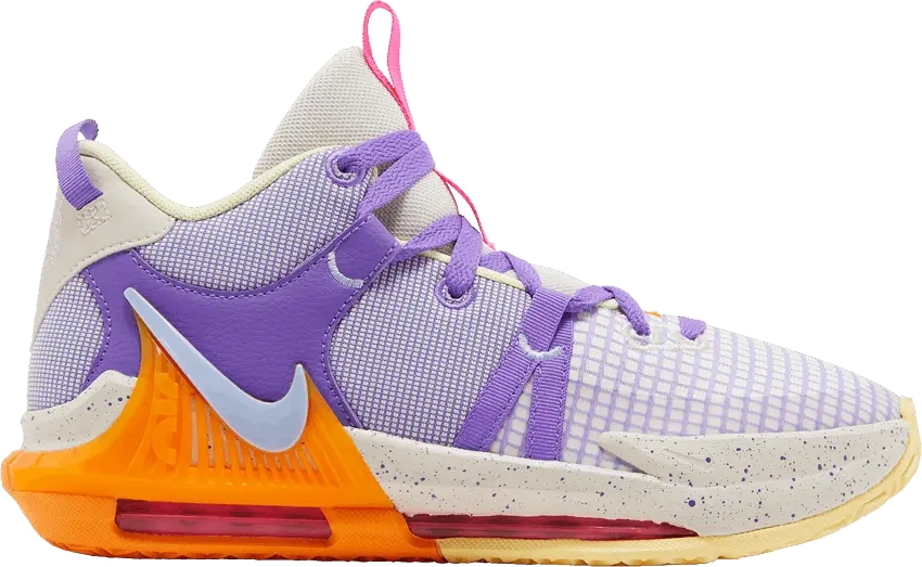 Nike LeBron Witness 7 GS &#039;Action Grape Vivid Orange&#039;