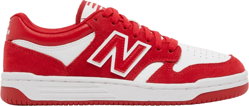  New Balance 480 Big Kid &#039;Team Red White&#039;