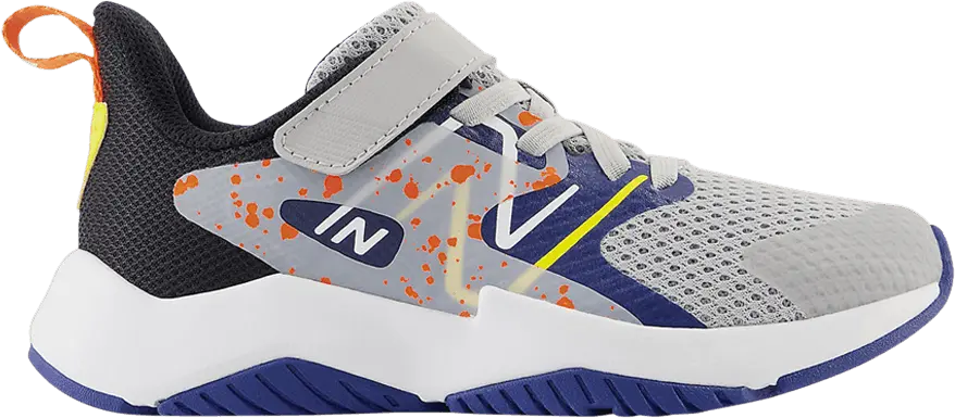  New Balance Rave Run v2 Bungee Lace Top Strap Big Kid X-Wide &#039;Rain Cloud Blaze Orange&#039;