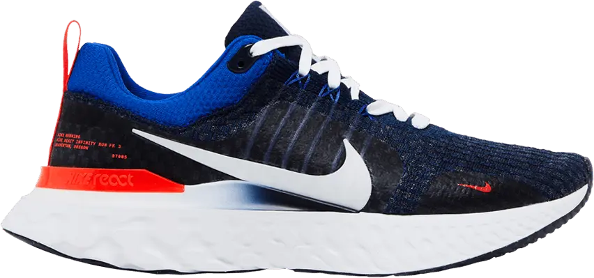  Nike React Infinity Run Flyknit 3 &#039;College Navy Bright Crimson&#039;