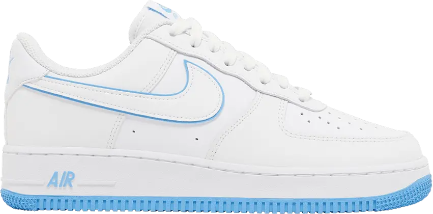  Nike Air Force 1 &#039;07 Low White University Blue Sole