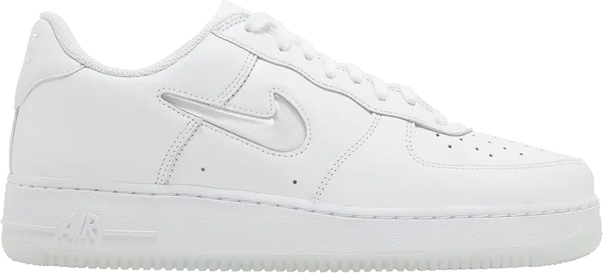  Nike Air Force 1 Low &#039;07 Retro Color of the Month Jewel Swoosh Triple White