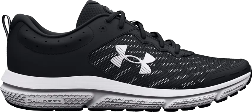  Under Armour Charged Assert 10 4E Wide &#039;Black White&#039;